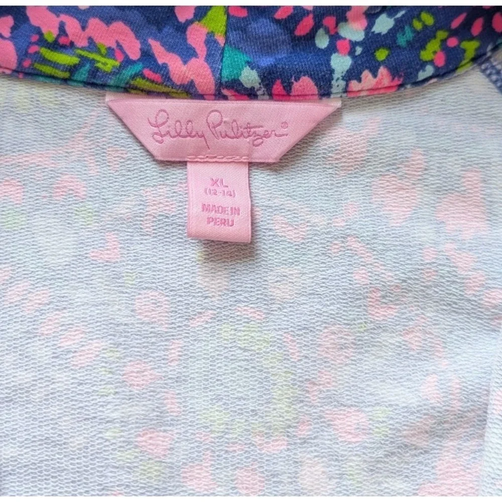 Lilly Pulitzer Skipper Popover 1/2 Zip Jacket Youth Sz XL 12‎ 14 No Prob Llama
